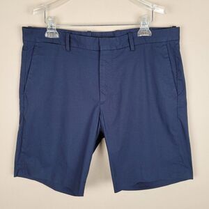 Theory Zaine Urban Poplin Navy Cotton Bermuda Shorts Blue Shorts Size 36